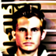 front shot, mugshot photo of a Suspect  looks at viewer, cinematic shot