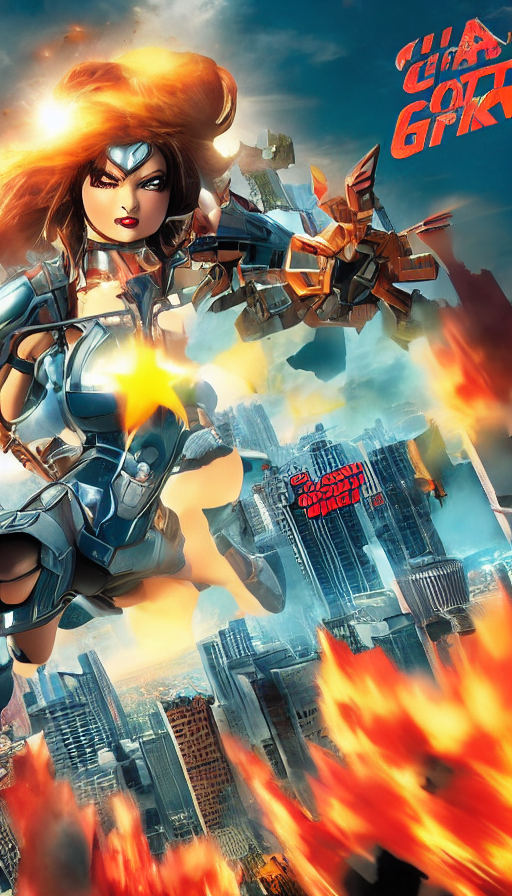 Gigant girl destroy the city