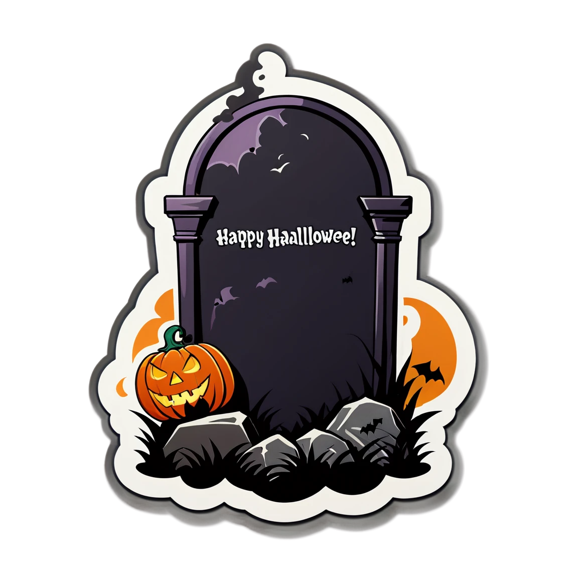 with a tombstone halloween stickers