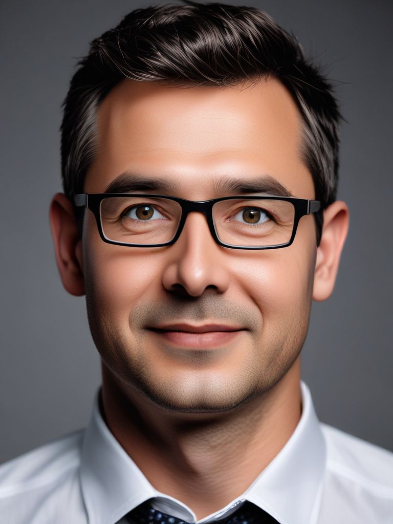 Headshot of a business man against a black background.