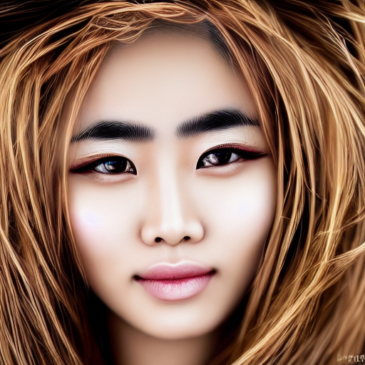 Asian woman, light freckles, pale tan skin, brown eyes, unkept eyebrows, realistic, HD color photograph