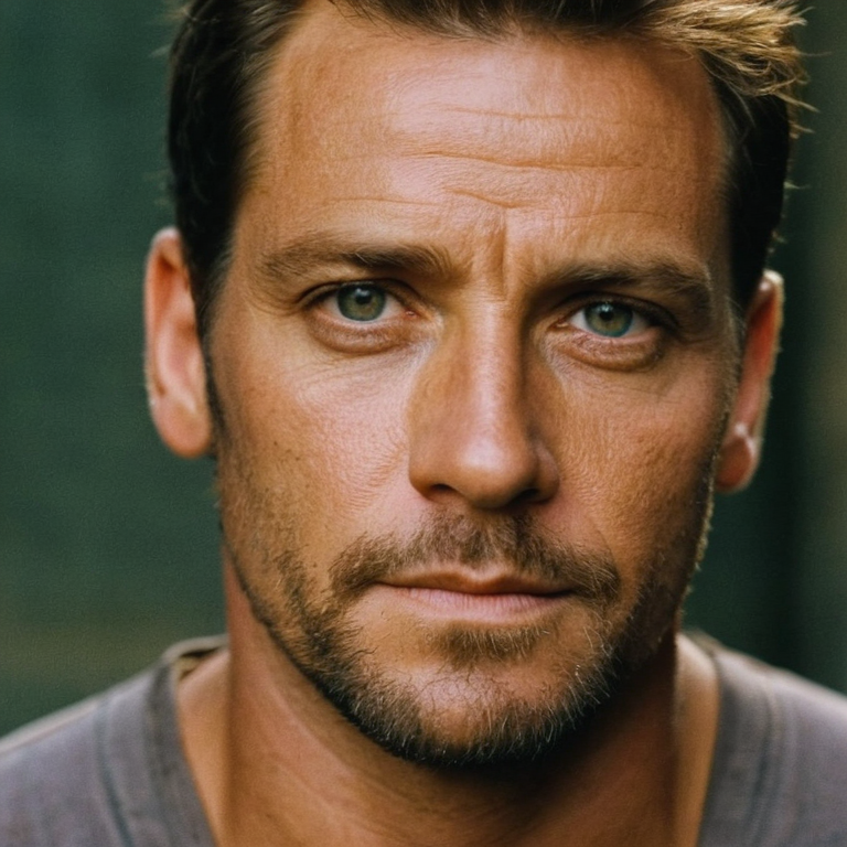 front shot, actor photo of a Man  looks at viewer, cinematic shot