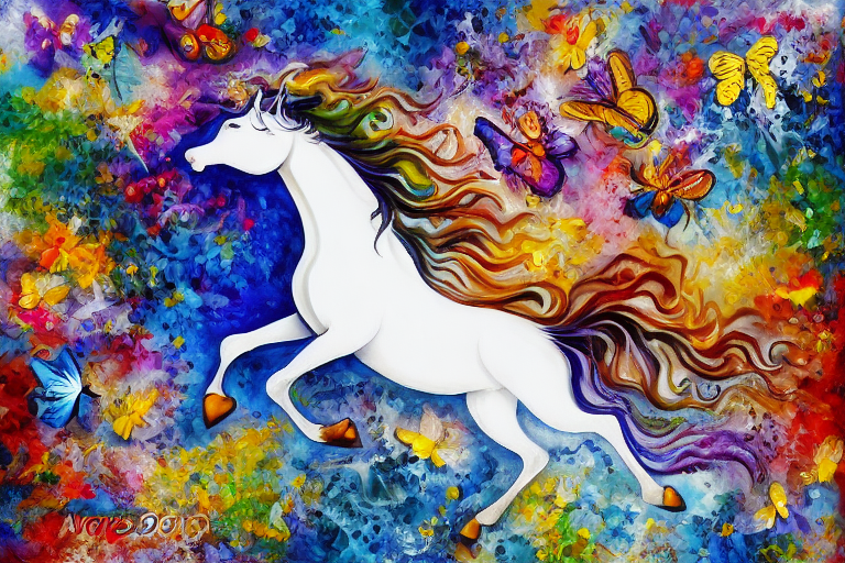 3 horse and butterfly