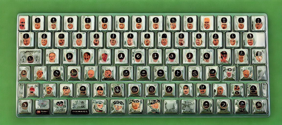 Mac keyboard by Frida Kahlo by Salvador Dali