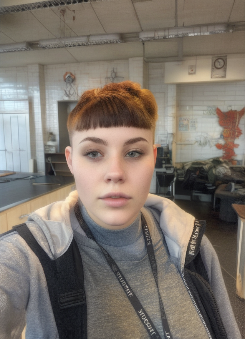 Female, 20 years old, average bodyweight, short haircut., realistic, HD color photograph