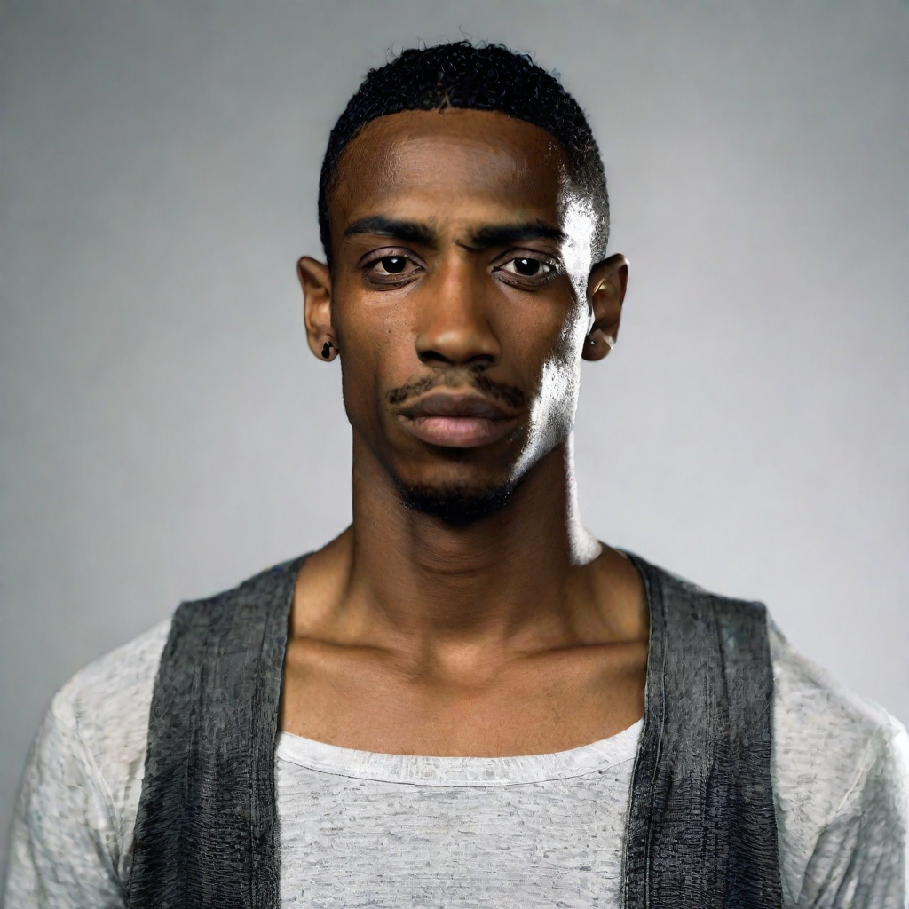 front shot, photo of Black hispanic male, skinny, approximately 5’8”, 24 years, gangster  looks at viewer, cinematic