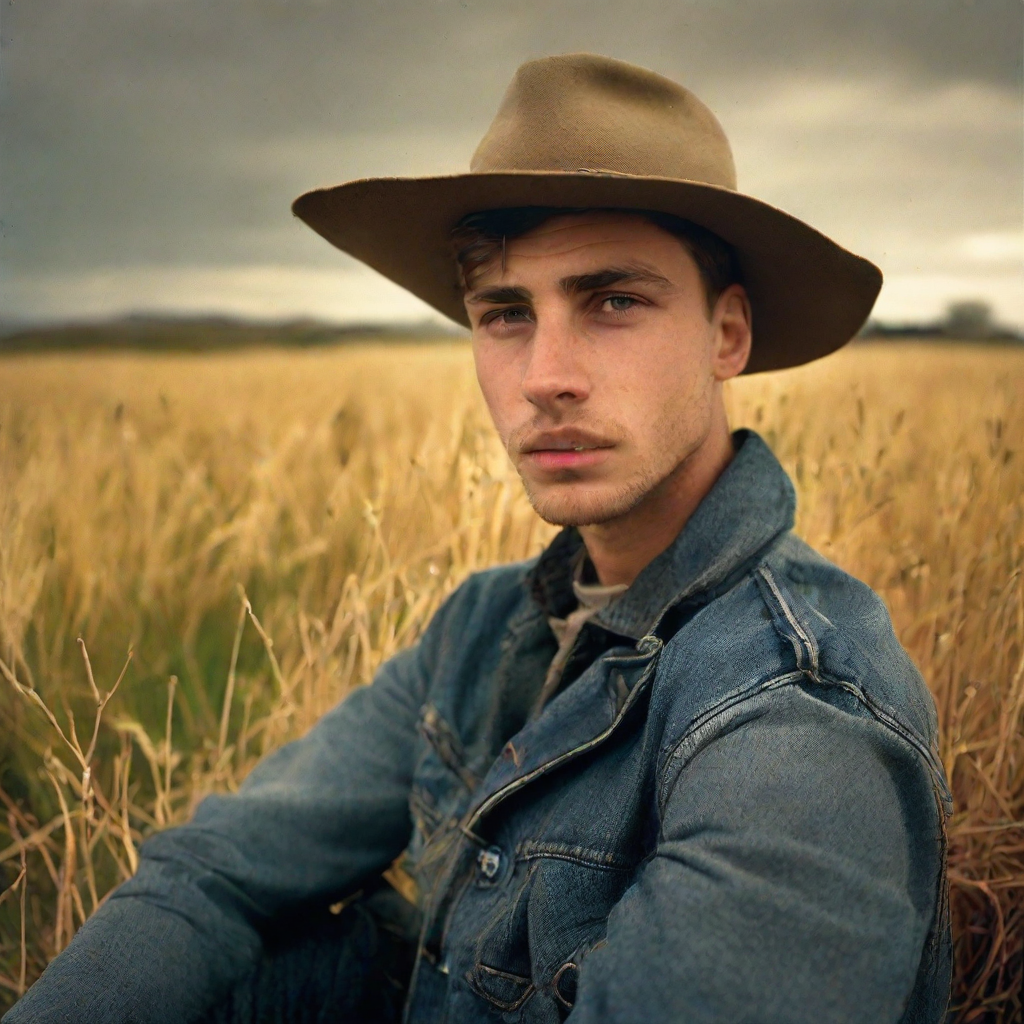 front shot, photo of young man looks at viewer, cinematic shot