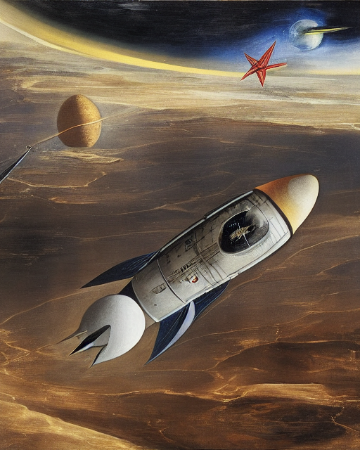 Planet and rocket by Velazquez