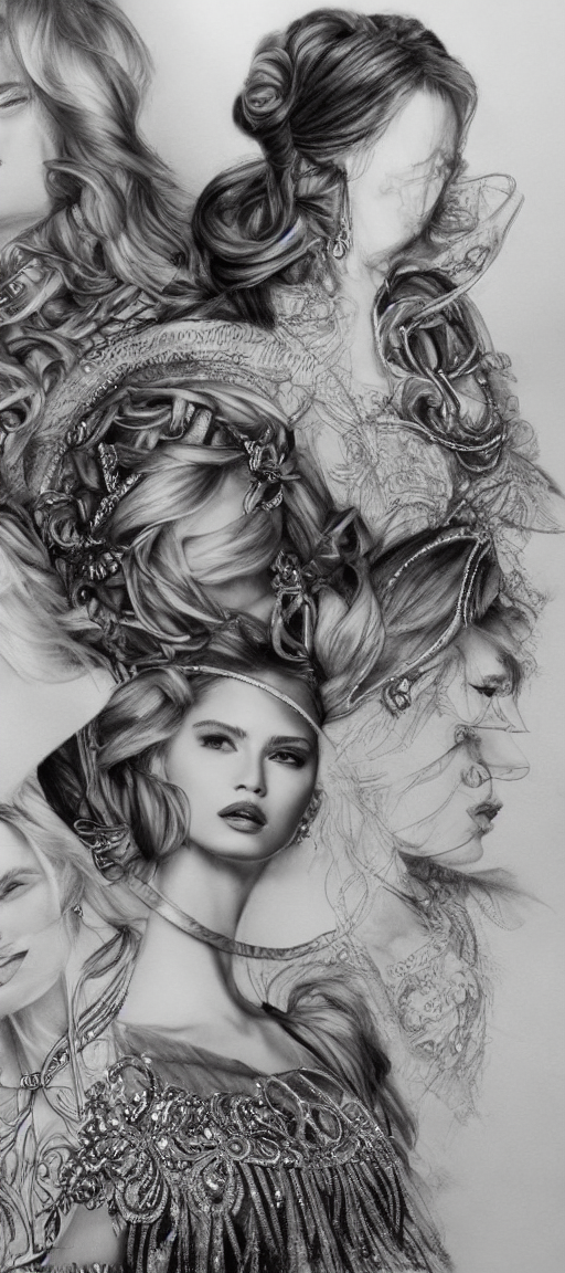 realistic fashion sketch, material listing