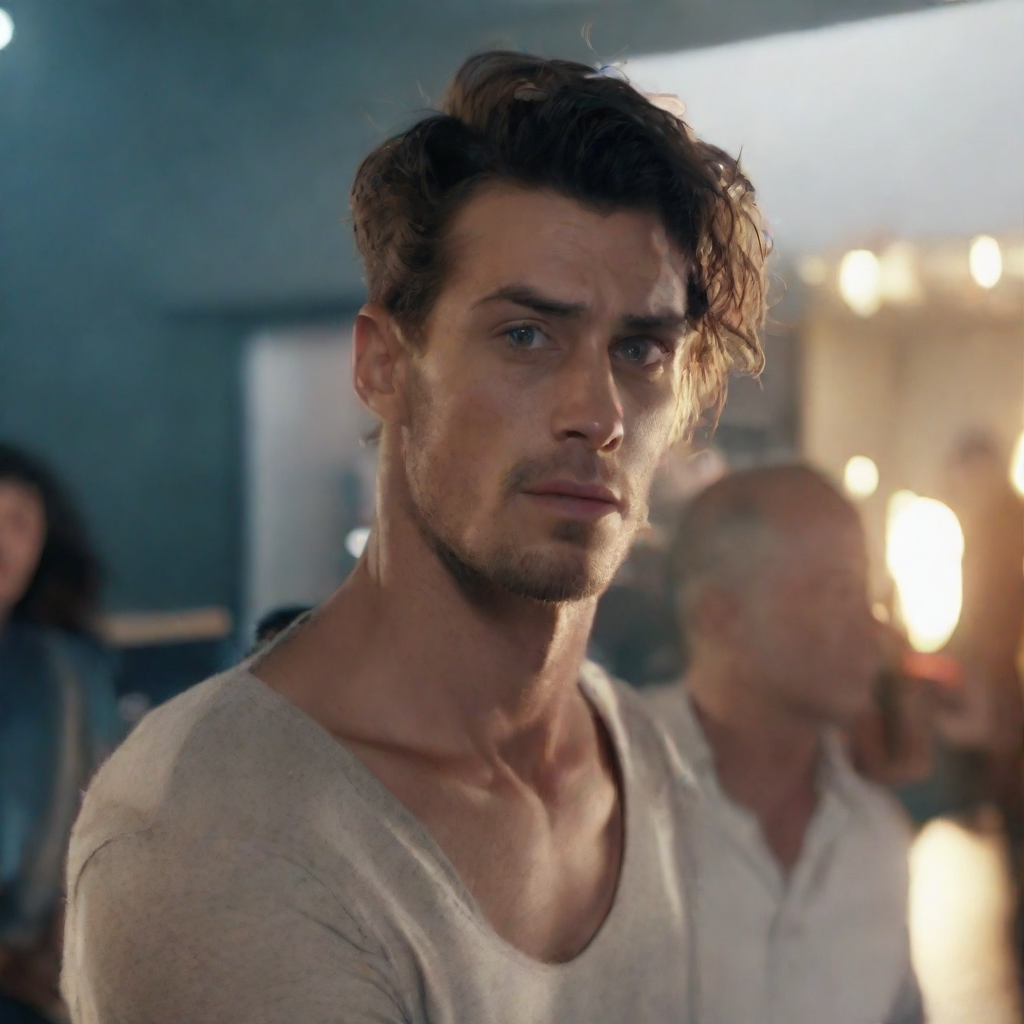 front shot, photo of   looks at viewer, cinematic shot