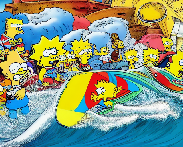 Bart Simpson on a wave