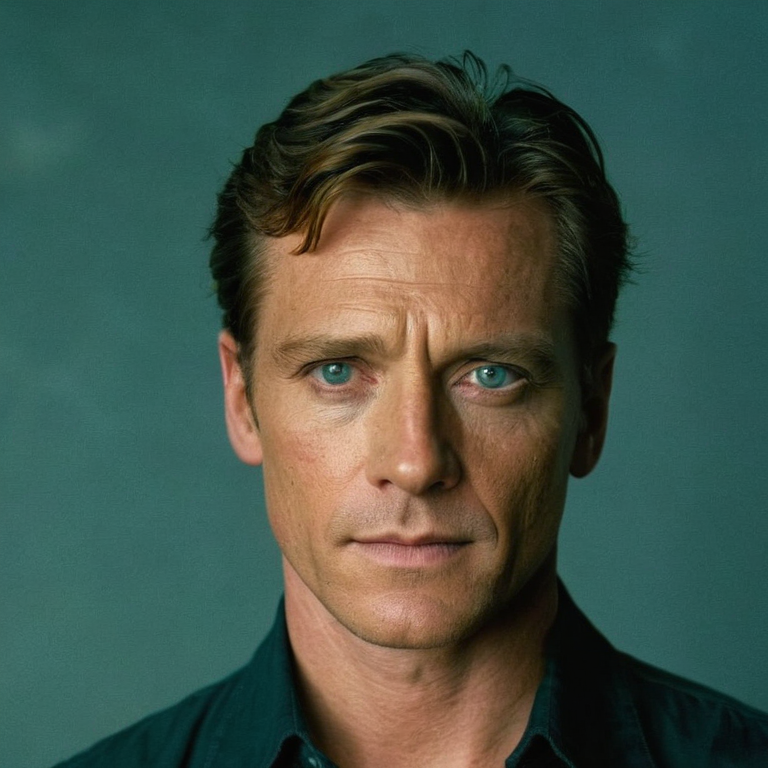 front shot, actor photo of a Ma f  looks at viewer, cinematic shot