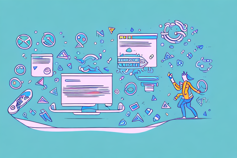 a person playing a video game, surrounded by symbols of the pros and cons, hand-drawn abstract illustration for a company blog, in style of corporate memphis, faded colors, white background, professional, minimalist, clean lines