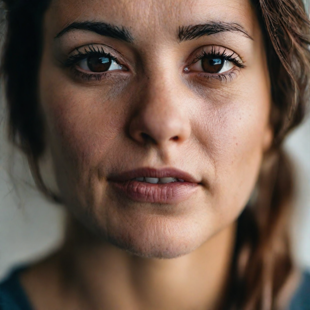 front shot, photo of a woman  looks at viewer, cinematic shot