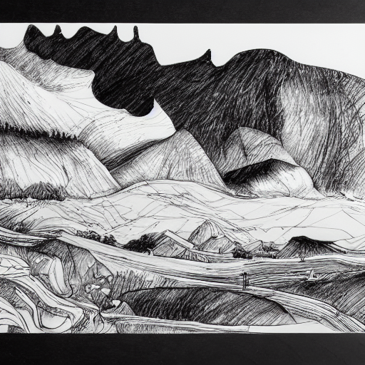 Stable Diffusion prompt: Ink and pen landscape sketch by - PromptHero