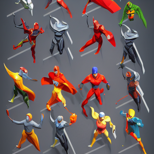 Stable Diffusion prompt: super heroes, , low poly, - PromptHero