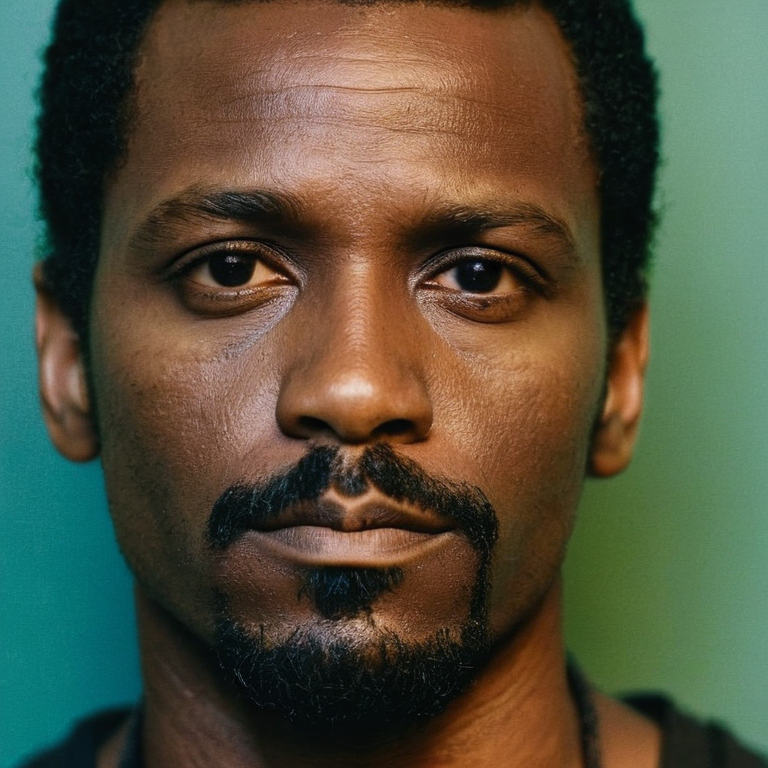 front shot, actor photo of a black  looks at viewer, cinematic shot