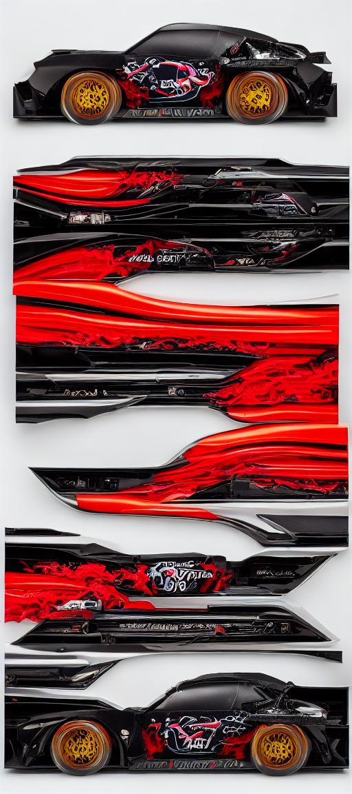 a race car with flames coming out of the back