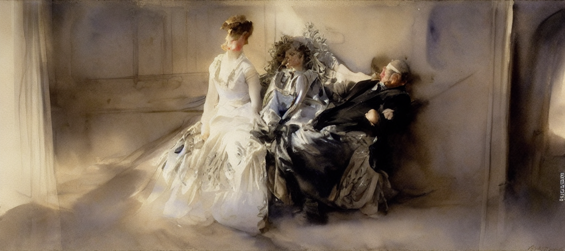 John Singer Sargent, watercolor on graphite, classic, high quality