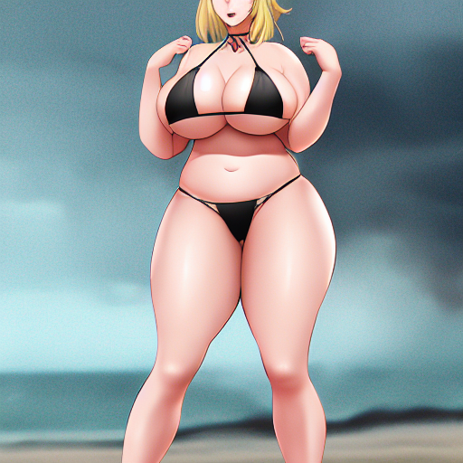 Waifu Diffusion Prompt Anime Girl Plus Size Bikini PromptHero