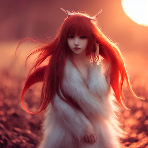 Stable Diffusion prompt: fluffy nine tailed fox girl by - PromptHero
