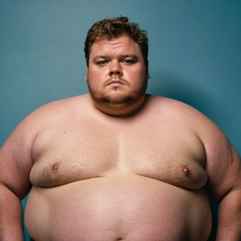 front shot, actor photo of a fat  looks at viewer, cinematic shot