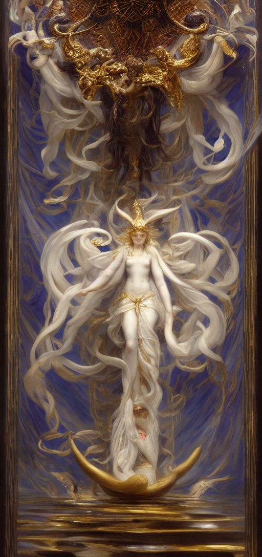 Astarte by John singer Sargent and Jean Delville, digital art, trending on artstation-expressionistic-expressionisme eth