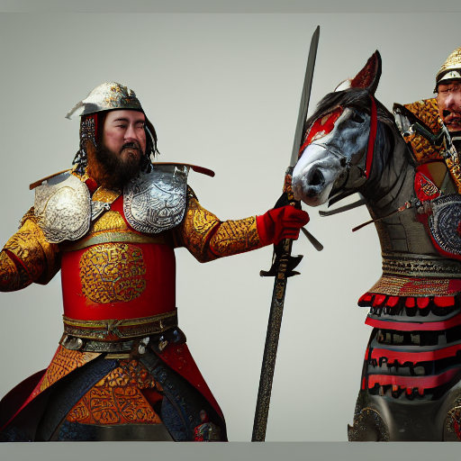 Stable Diffusion prompt: Mongol warrior fighting against - PromptHero