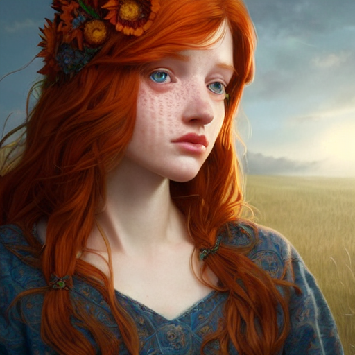 Stable Diffusion prompt: portrait painting of a redhead - PromptHero