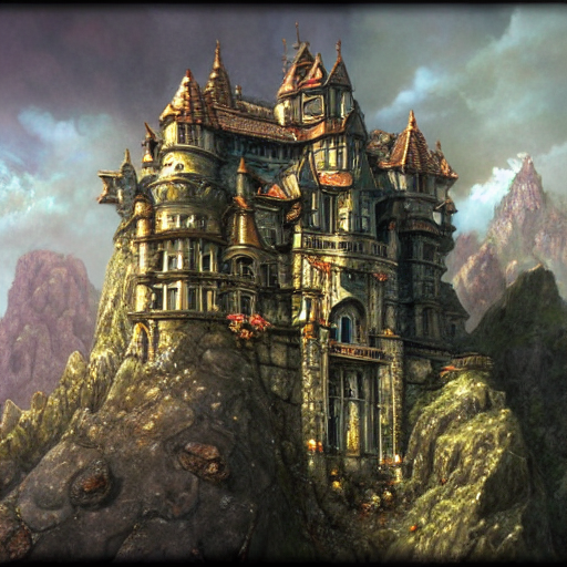 Stable Diffusion prompt: Hyperdetailed Stone Castle on a - PromptHero