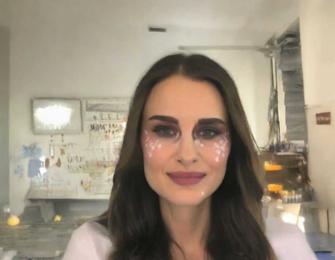 front shot, photo of natalie portman, face painting