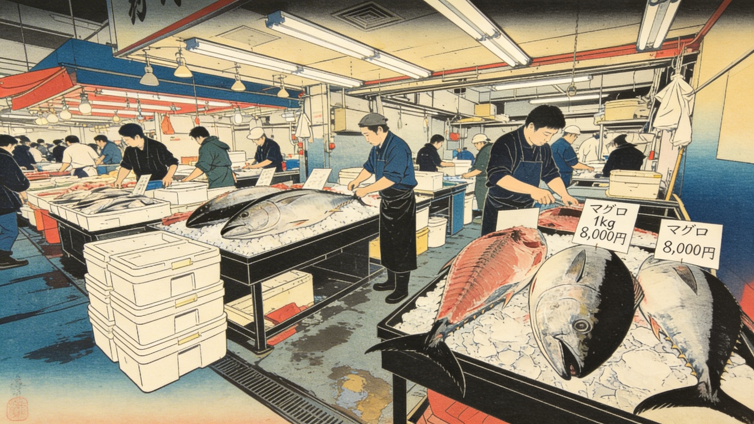 Tsukiji as Ukiyo-e