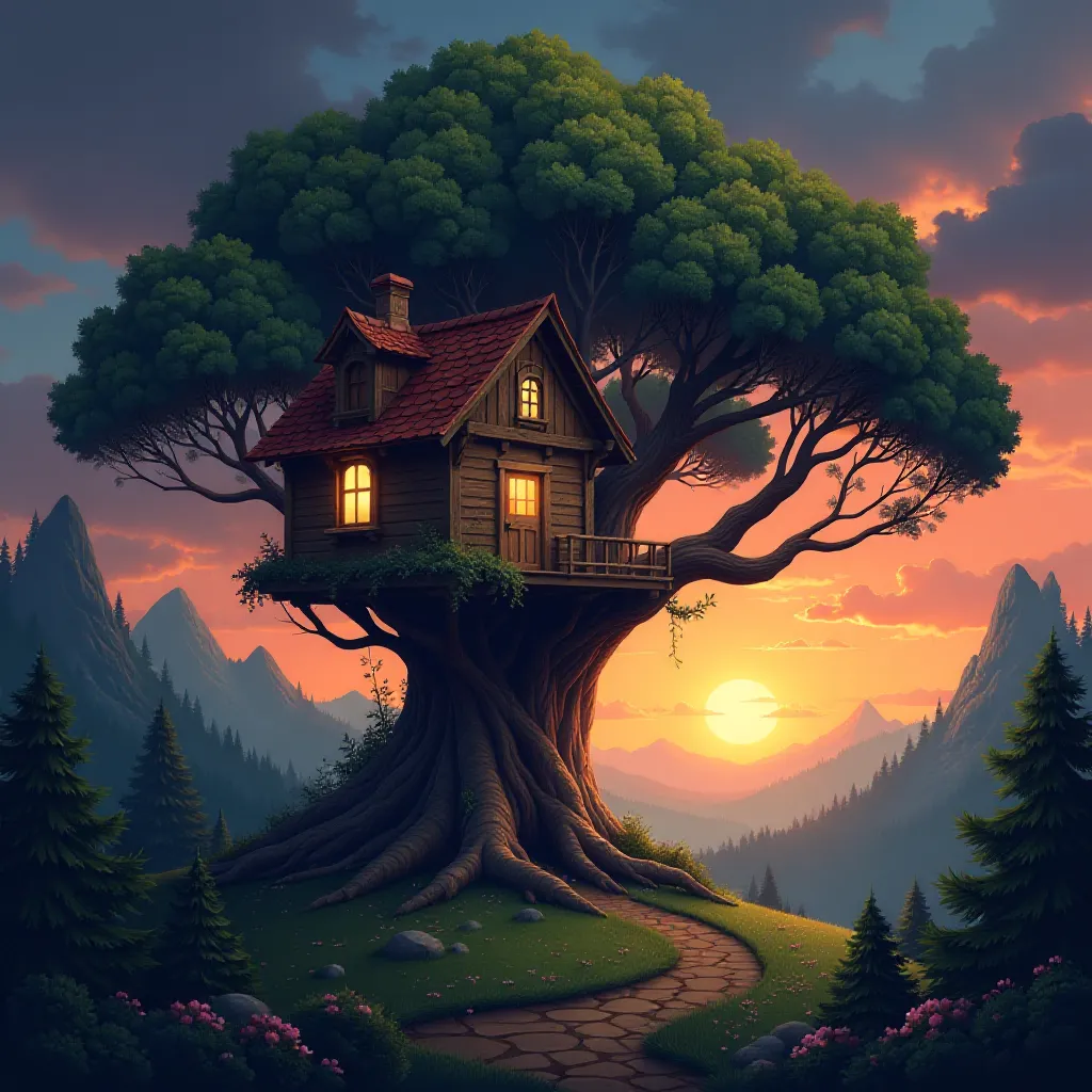 AI Generated Magical Treehouse