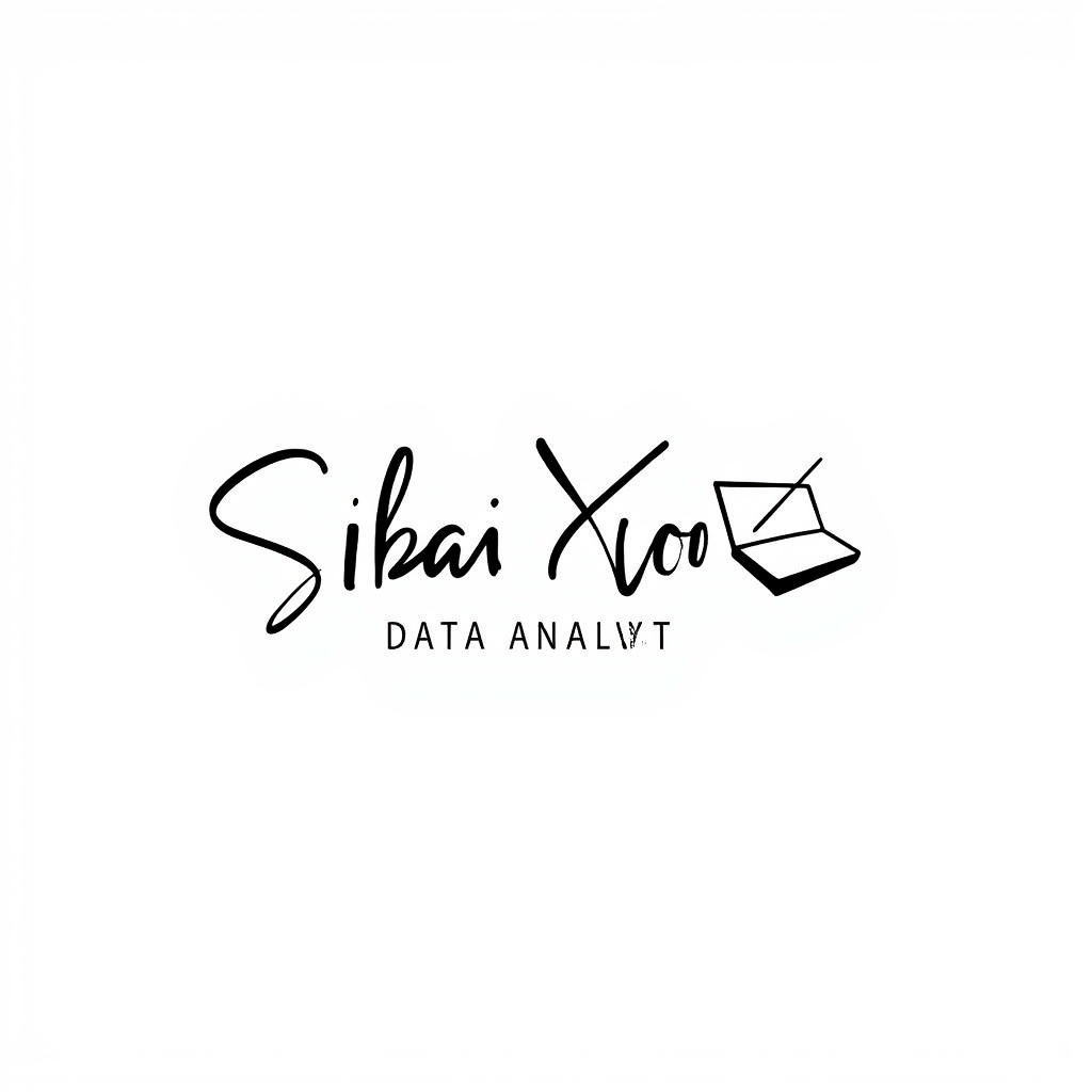 black stylish calligraphy on white background. The person is a data analyst. The signature has a lap