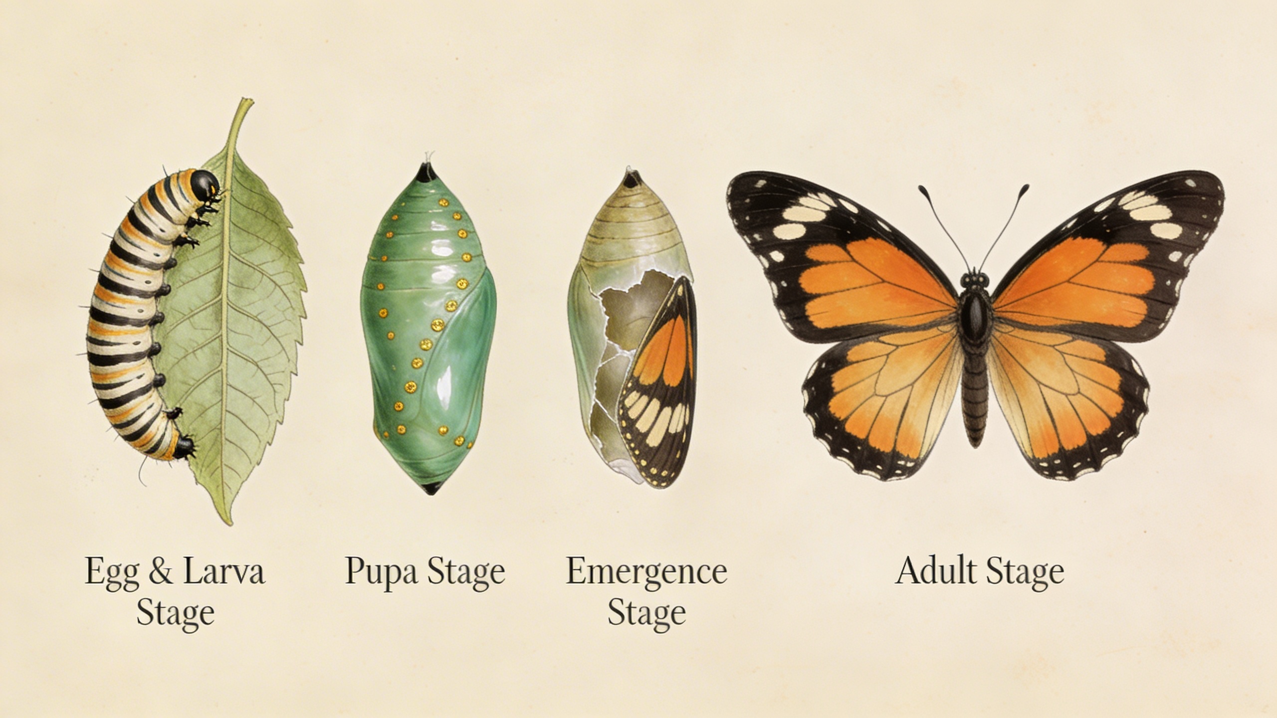 Monarch butterfly metamorphosis