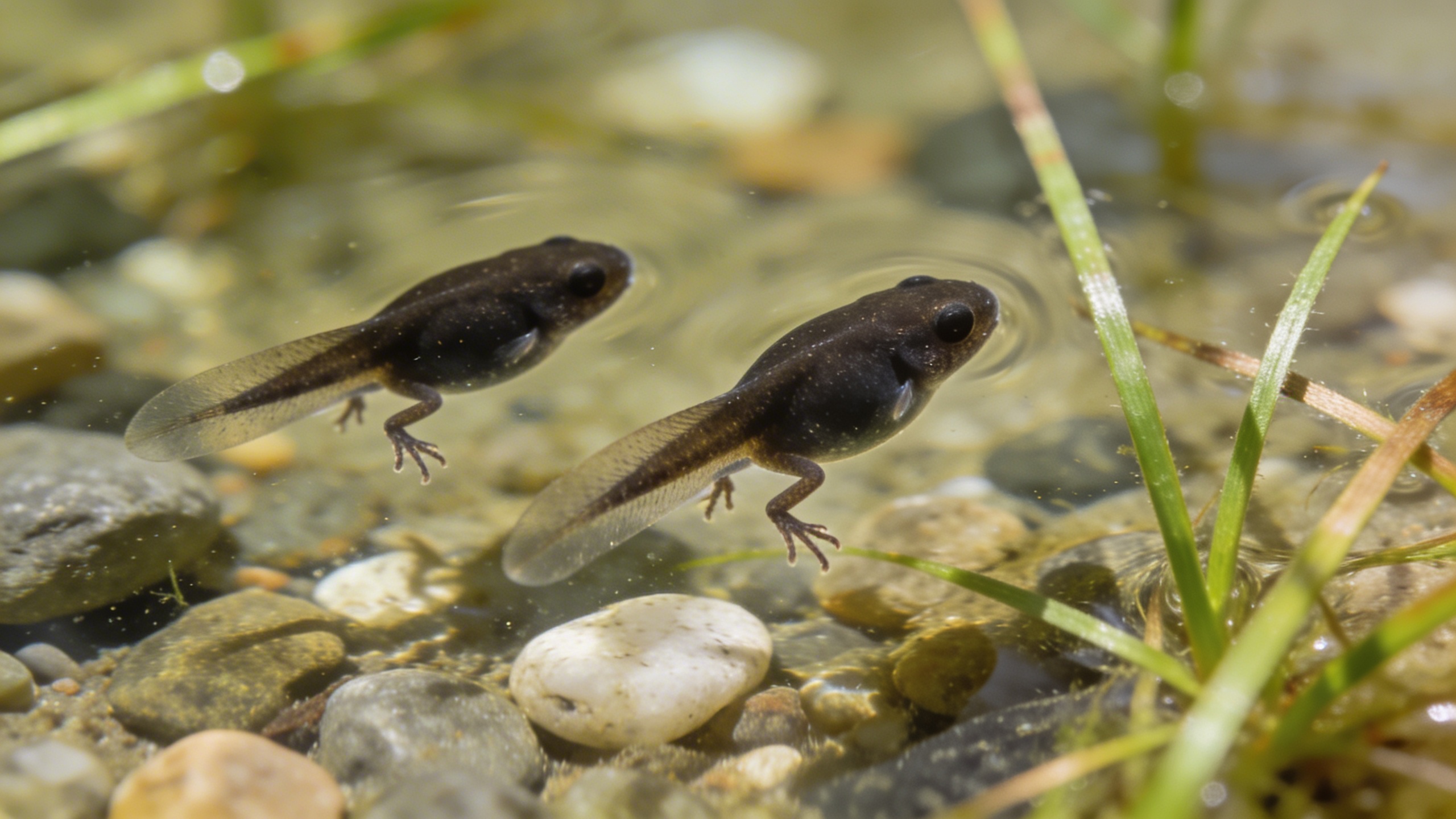 Tadpoles in a pond